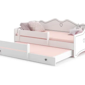 Cama dupla 160 x 80 com colchões e estrados incluídos Kobi Emma Grey