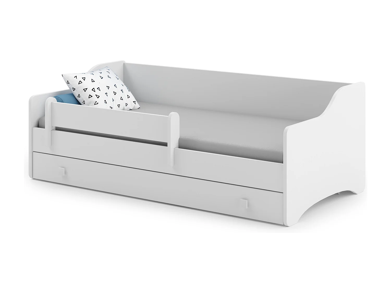 Cama de criança 160 x 80 com gaveta, colchão e estrado incluídos Kobi Eryk White