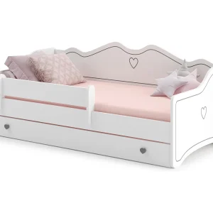 Cama de criança 160 x 80 com gaveta, colchão e estrado incluídos Kobi Emma Grey