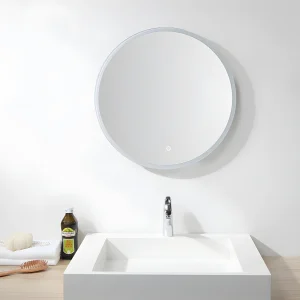 Verlichte ronde badkamerspiegel met ledverlichting DANIELA – L80 x H80 cm