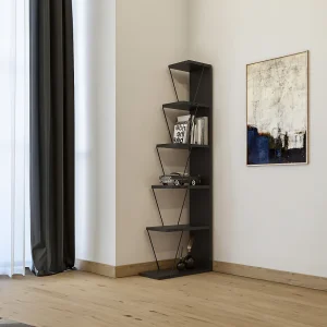 Boekenkast met 5 planken – Kleur: zwart – DELORY Boekenkast met 5 planken – Kleur: zwart – DELORY