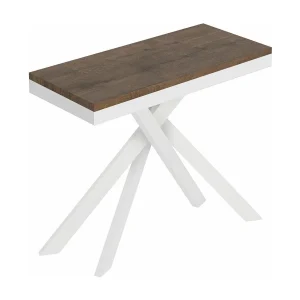Console extensible 90×40/196 cm Saki Small Evolution noyer structure blanc Console extensible 90×40/196 cm Saki Small Evolution noyer structure blanc