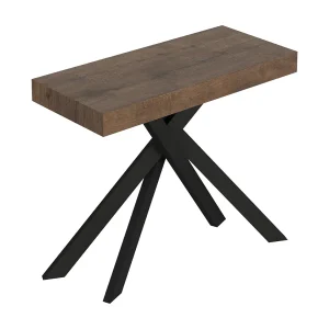 Console extensible 90×40/196 cm Saki Small noyer pieds anthracite Console extensible 90×40/196 cm Saki Small noyer pieds anthracite