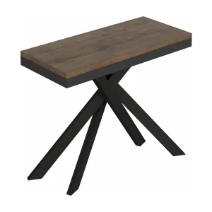 Console extensible 90×40/196 cm Saki Small Evolution noyer structure anthracite Console extensible 90×40/196 cm Saki Small Evolution noyer structure anthracite