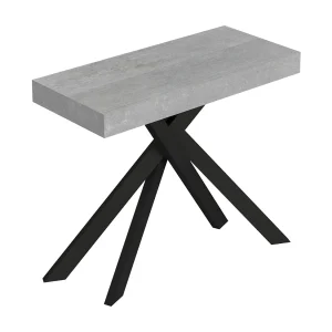 Console extensible 90×40/196 cm Saki Petits pieds béton anthracite
