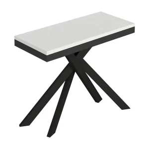 Console extensible 90×40/196 cm Saki Small Evolution frêne blanc structure anthracite Console extensible 90×40/196 cm Saki Small Evolution frêne blanc structure anthracite