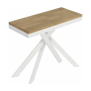 Console extensible 90×40/196 cm Saki Small Evolution chêne nature structure blanc Console extensible 90×40/196 cm Saki Small Evolution chêne nature structure blanc