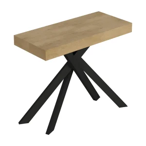 Console extensible 90×40/196 cm Saki Small chêne nature pieds anthracite Console extensible 90×40/196 cm Saki Small chêne nature pieds anthracite
