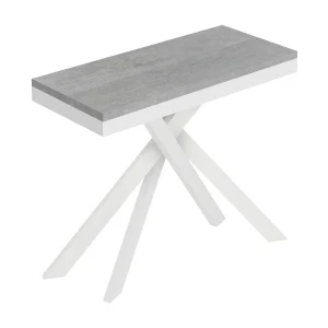 Console extensible 90×40/196 cm Saki Small Evolution structure blanc béton Console extensible 90×40/196 cm Saki Small Evolution structure blanc béton