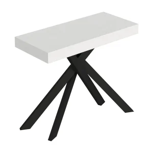 Console extensible 90×40/196 cm Saki Small frêne blanc pieds anthracite Console extensible 90×40/196 cm Saki Small frêne blanc pieds anthracite
