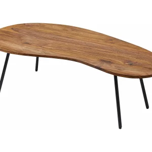 Design salontafel KASI 122x36x63 cm Sheesham met metalen
