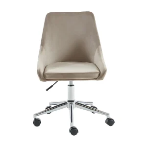 Bureaustoel MASURIE – Velours – Beige – Verstelbare hoogte Bureaustoel MASURIE – Velours – Beige – Verstelbare hoogte