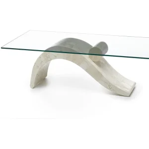 Colombe Table basse (120 x 70 x 40 Transparent) en verre trempé beige Colombe Table basse (120 x 70 x 40 Transparent) en verre trempé beige