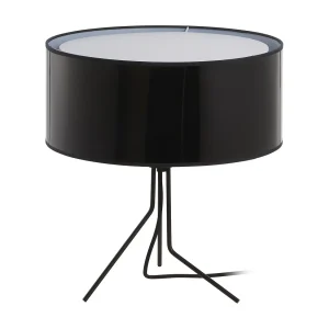 DIAGONAL tafellamp moderne stijl – Hoogte 38 cm – kunststof lampenkap ø35 cm – aan&uit – 1,5 m kabel E27 13W – staal en zwart – IP20 – binnen DIAGONAL tafellamp moderne stijl – Hoogte 38 cm – kunststof lampenkap ø35 cm – aan&uit – 1,5 m kabel E27 13W – staal en zwart – IP20 – binnen