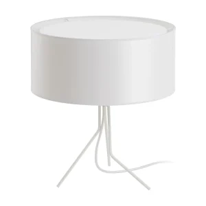 DIAGONAL tafellamp moderne stijl – Hoogte 38 cm – kunststof lampenkap ø35 cm – aan&uit – 1,5 m kabel E27 13W – staal en wit – IP20 – binnen DIAGONAL tafellamp moderne stijl – Hoogte 38 cm – kunststof lampenkap ø35 cm – aan&uit – 1,5 m kabel E27 13W – staal en wit – IP20 – binnen