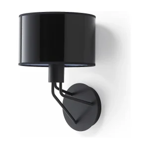 DIAGONAL wandlamp moderne stijl – H 28,5 cm – E27 13W – kunststof lampenkap ø22 cm – staal en zwart – IP20 – binnen DIAGONAL wandlamp moderne stijl – H 28,5 cm – E27 13W – kunststof lampenkap ø22 cm – staal en zwart – IP20 – binnen