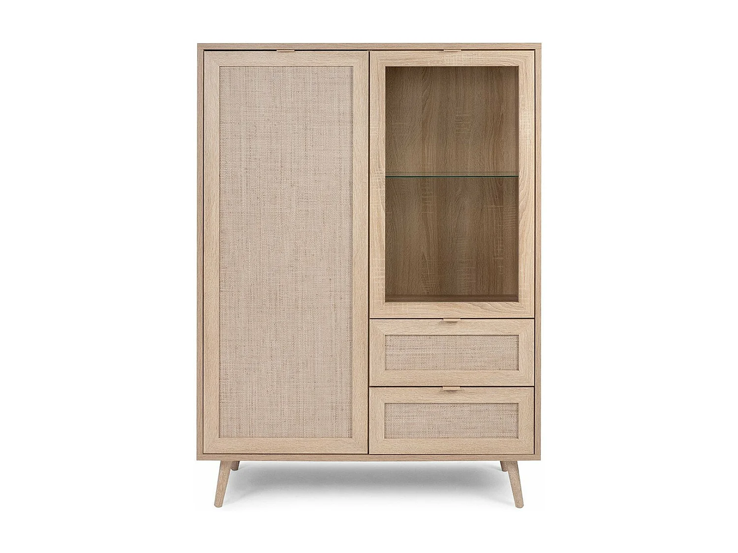 Buffetkast met 2 Deuren 2 Laden H139 cm - Rotanprint - Bali