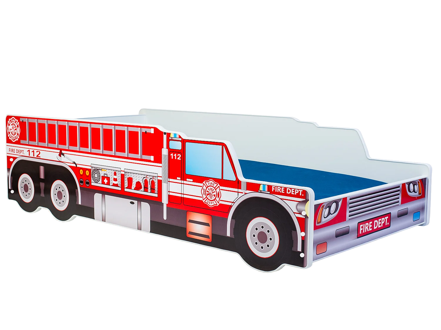 Cama de criança com colchão e estrado incluídos 160 x 80 Kobi Fire Truck