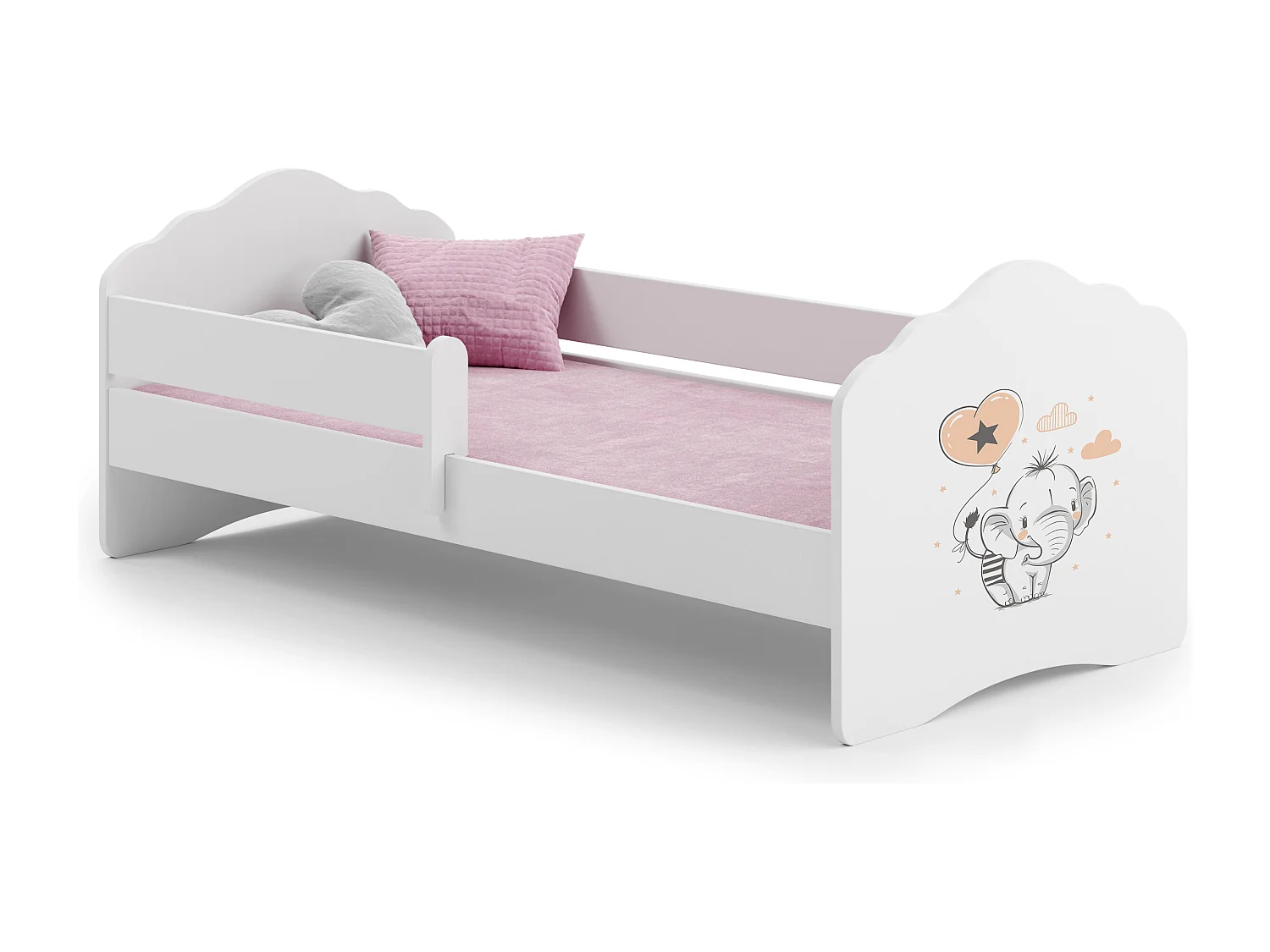 Cama de criança 160 x 80 colchão e estrado incluídos Kobi Wave Elephant