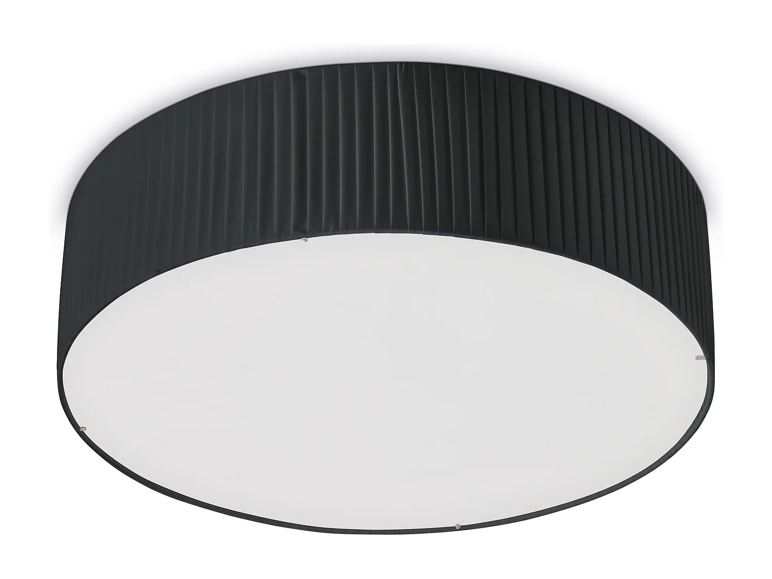 VORADA moderne stijl plafondlamp - D. ø60 cm - LED COB AC 25W - 3540 lm Y 3K - IP20 - lampenkap met synthetisch geplooid lint - staal en zwart