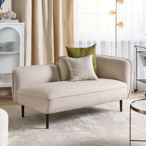 Chaise longue bouclé lichtbeige CHEVANNES