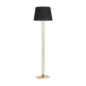 KLASSIEKE vloerlamp klassieke stijl – H170 cm – aan/uit – staal en goud – lampenkap Ø45 cm – zwart – E27 Max. 60W-IP20 KLASSIEKE vloerlamp klassieke stijl – H170 cm – aan/uit – staal en goud – lampenkap Ø45 cm – zwart – E27 Max. 60W-IP20