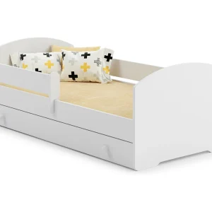 Cama Infantil com Colchão Gaveta Barreira Segurança LUK Branco (140x70cm)
