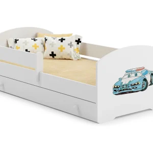 Cama de criança 140 x 70 com gaveta, colchão e estrado incluídos Kobi Luk Police Cama de criança 140 x 70 com gaveta, colchão e estrado incluídos Kobi Luk Police