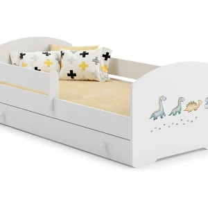 Cama de criança 140 x 70 com gaveta, colchão e estrado incluídos Kobi Luk Dinosaurs Cama de criança 140 x 70 com gaveta, colchão e estrado incluídos Kobi Luk Dinosaurs