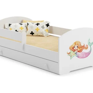 Cama de criança 160 x 80 com gaveta, colchão e estrado incluídos Kobi Luk Mermaid