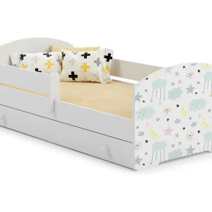Cama de criança 140 x 70 com gaveta, colchão e estrado incluídos Kobi Luk Stars Cama de criança 140 x 70 com gaveta, colchão e estrado incluídos Kobi Luk Stars