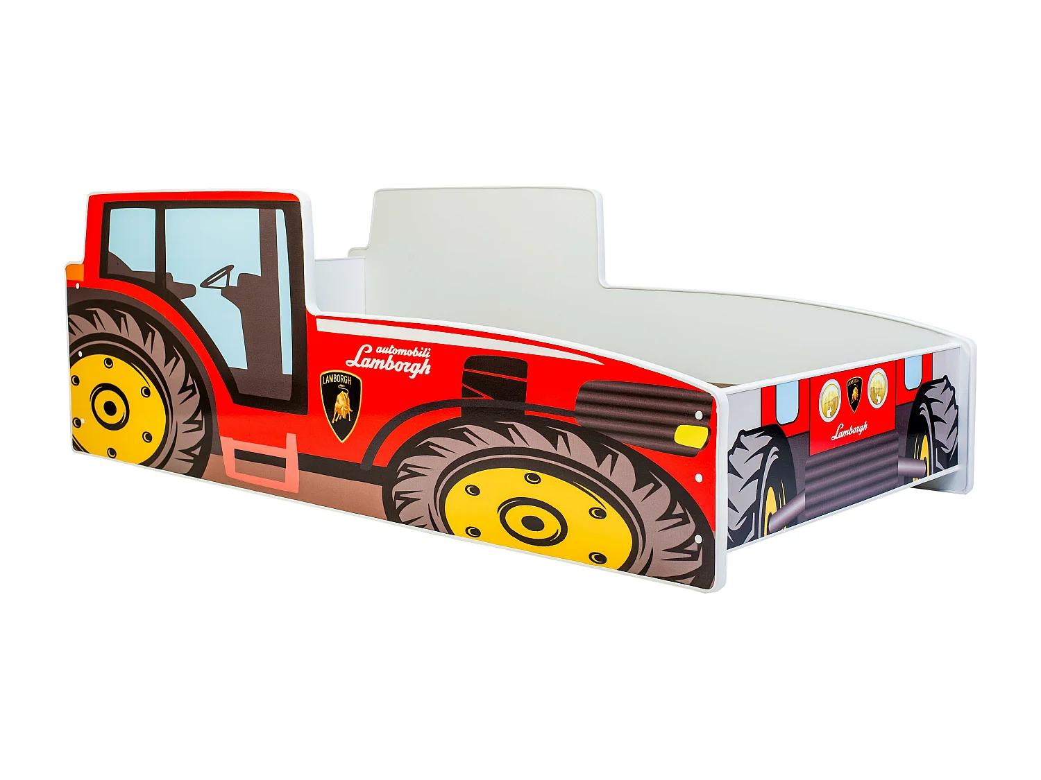 Cama de criança com colchão e estrado incluídos 140 x 70 Kobi Tractor Red