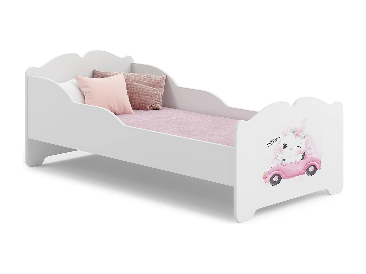 Cama de criança 140 x 70 com colchão e estrado incluídos Kobi Anna Cat