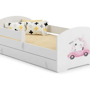 Cama de criança 140 x 70 com gaveta, colchão e estrado incluídos Kobi Luk Cat Cama de criança 140 x 70 com gaveta, colchão e estrado incluídos Kobi Luk Cat