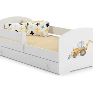 Cama de criança 140 x 70 com gaveta, colchão e estrado incluídos Kobi Luk Excavator Cama de criança 140 x 70 com gaveta, colchão e estrado incluídos Kobi Luk Excavator