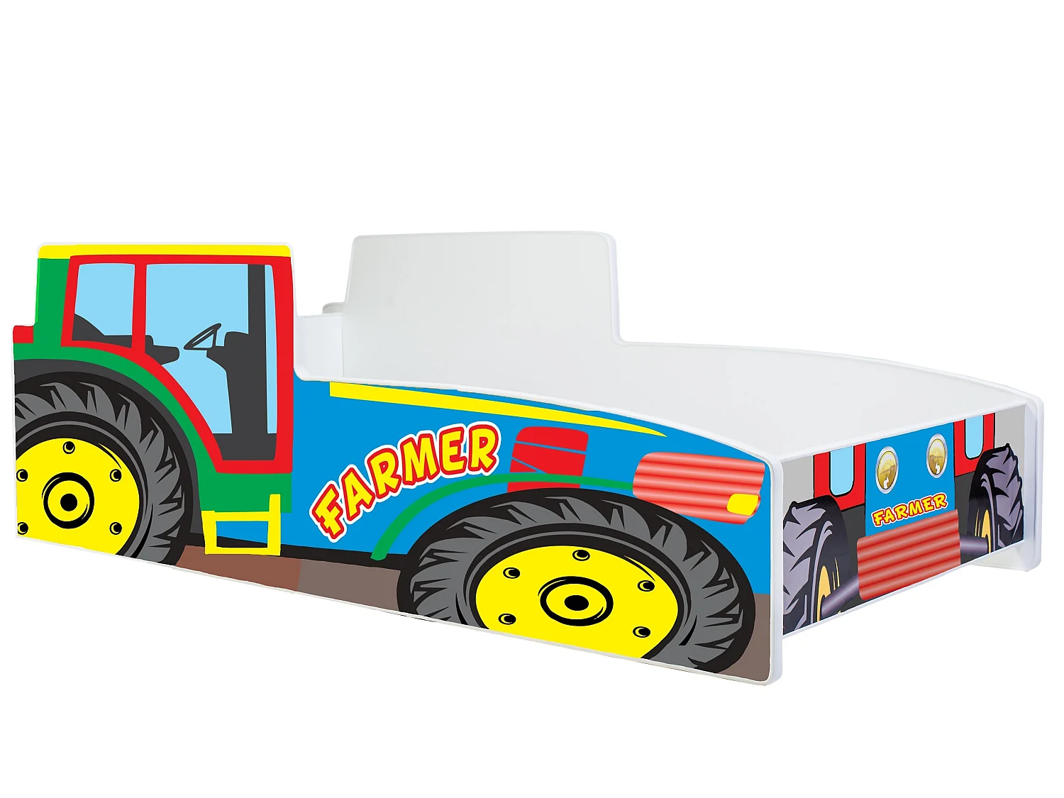 Cama de criança com colchão e estrado incluídos 160 x 80 Kobi Tractor Colorful