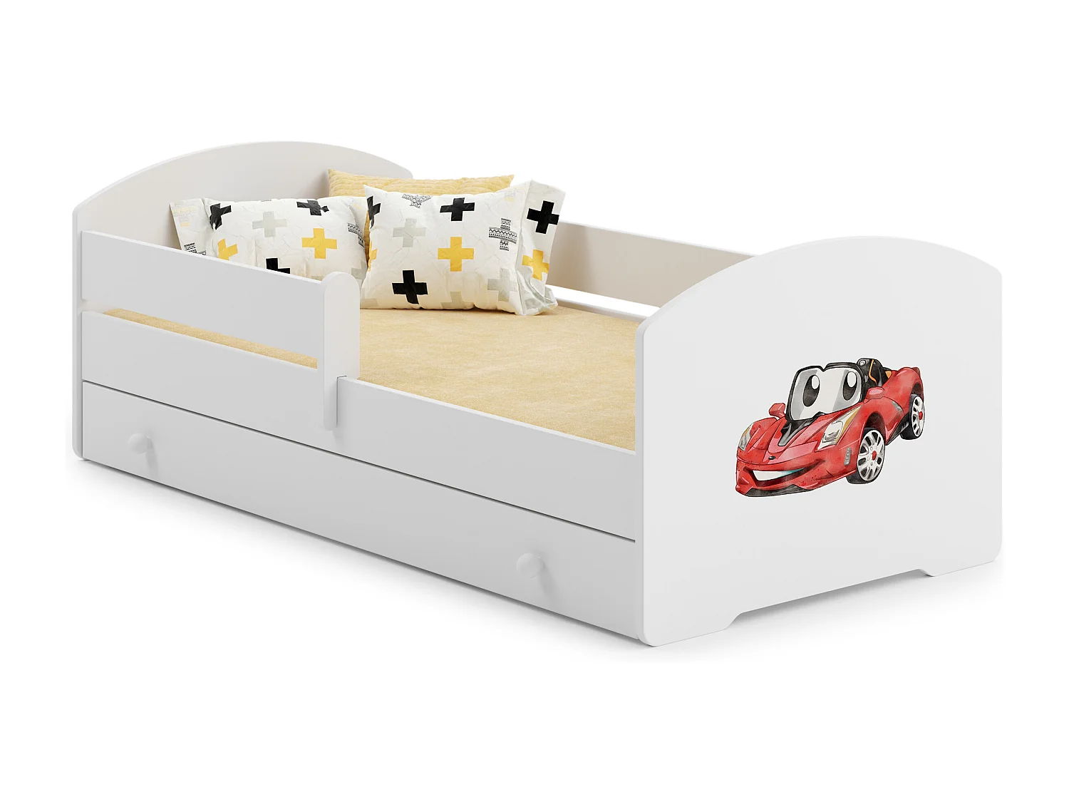 Cama de criança 140 x 70 com gaveta, colchão e estrado incluídos Kobi Luk Racing car