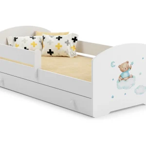 Cama de criança 140 x 70 com gaveta, colchão e estrado incluídos Kobi Luk Blue Bear Cama de criança 140 x 70 com gaveta, colchão e estrado incluídos Kobi Luk Blue Bear