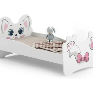 Cama de criança com colchão e estrado incluídos 140 x 70 Kobi Pink Cat Cama de criança com colchão e estrado incluídos 140 x 70 Kobi Pink Cat