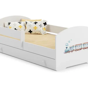 Cama de criança 140 x 70 com gaveta, colchão e estrado incluídos Kobi Luk Train Cama de criança 140 x 70 com gaveta, colchão e estrado incluídos Kobi Luk Train