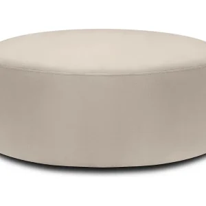 Draaibare poef "Adam" Flueel, Beige – 80x80x36cm Draaibare poef "Adam" Flueel, Beige – 80x80x36cm