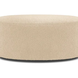 Draaibare poef "Adam" Boucle, Beige – 80x80x36cm Draaibare poef "Adam" Boucle, Beige – 80x80x36cm