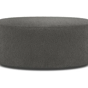Draaibare poef "Adam" Boucle, Donkergrijs – 80x80x36cm Draaibare poef "Adam" Boucle, Donkergrijs – 80x80x36cm
