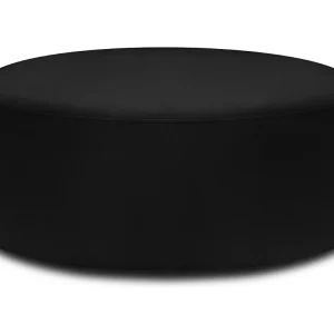 Draaibare poef "Adam" Flueel, Zwart – 80x80x36cm Draaibare poef "Adam" Flueel, Zwart – 80x80x36cm