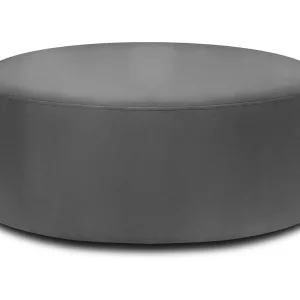Draaibare poef "Adam" Flueel, Donkergrijs – 80x80x36cm Draaibare poef "Adam" Flueel, Donkergrijs – 80x80x36cm
