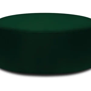 Draaibare poef "Adam" Flueel, Flessengroen – 80x80x36cm Draaibare poef "Adam" Flueel, Flessengroen – 80x80x36cm