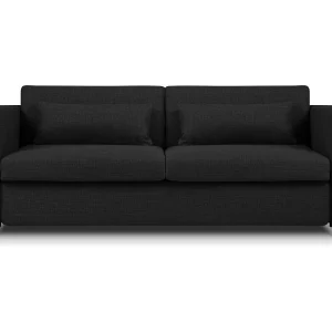 Converteerbare bank "Yanis" 2 zitplaatsen, Structurele stof, Donkergrijs – 182x102x80cm Converteerbare bank "Yanis" 2 zitplaatsen, Structurele stof, Donkergrijs – 182x102x80cm