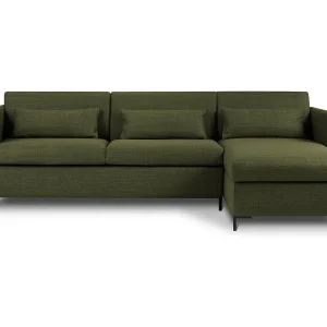 Converteerbare hoekbank rechts met opbergdoos "Yanis" 4 zitplaatsen, Structurele stof, Groente – 260x170x80cm Converteerbare hoekbank rechts met opbergdoos "Yanis" 4 zitplaatsen, Structurele stof, Groente – 260x170x80cm