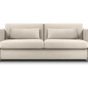 Converteerbare bank "Yanis" 2 zitplaatsen, Flueel, Beige – 182x102x80cm Converteerbare bank "Yanis" 2 zitplaatsen, Flueel, Beige – 182x102x80cm
