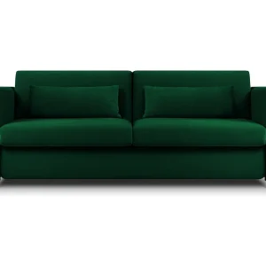 Converteerbare bank "Yanis" 2 zitplaatsen, Flueel, Flessengroen – 182x102x80cm Converteerbare bank "Yanis" 2 zitplaatsen, Flueel, Flessengroen – 182x102x80cm